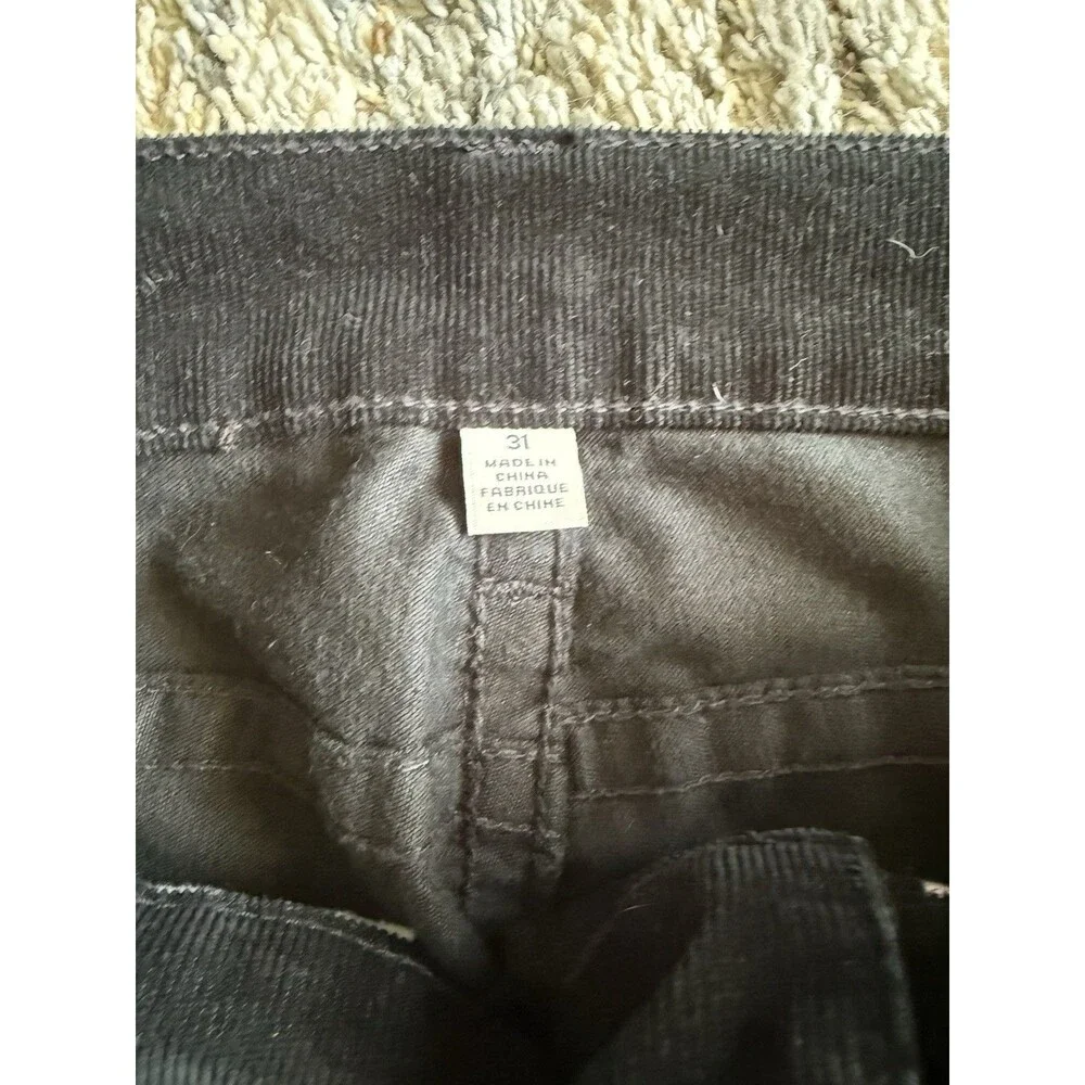 True Religion Straight Section Corduroy Pants Men 31 Black Flap Pocket Rare